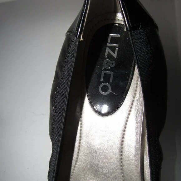 Liz & Co Cap-Toe Buckle Leather Ballet Flats Size 7.5M | Metallic Chic Feminine - Picture 8 of 8